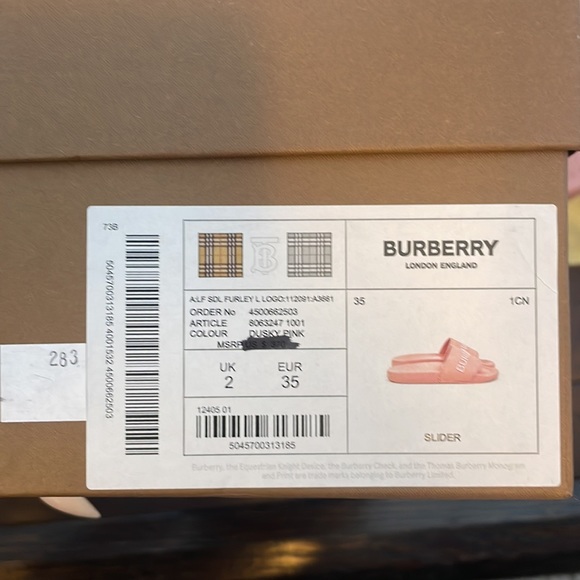 Burberry logo Dusty Pink Slides - Picture 4 of 4